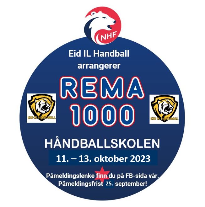 Arrangør av Rema 1000 Handballskule i haustferien, 11.-13. oktober 2023.